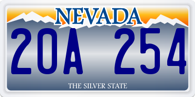 NV license plate 20A254