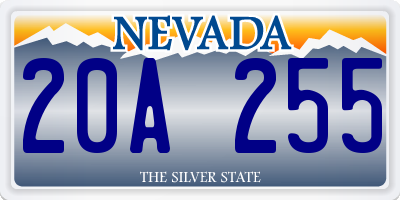NV license plate 20A255