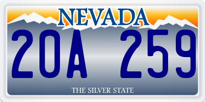 NV license plate 20A259