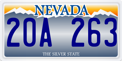 NV license plate 20A263