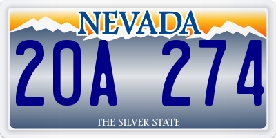 NV license plate 20A274