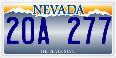 NV license plate 20A277