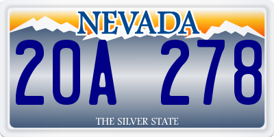 NV license plate 20A278