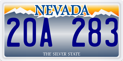 NV license plate 20A283