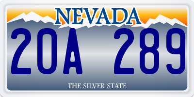 NV license plate 20A289