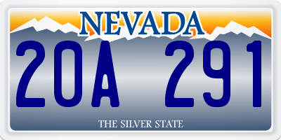 NV license plate 20A291