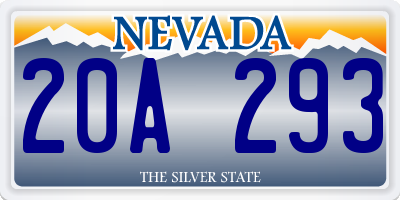 NV license plate 20A293