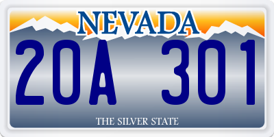 NV license plate 20A301