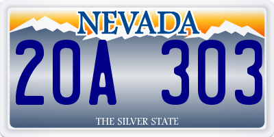 NV license plate 20A303