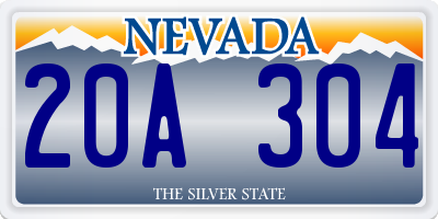 NV license plate 20A304