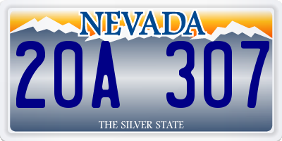 NV license plate 20A307