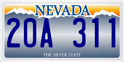 NV license plate 20A311