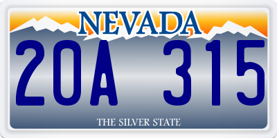NV license plate 20A315