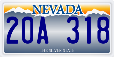 NV license plate 20A318