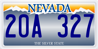 NV license plate 20A327