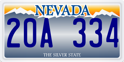 NV license plate 20A334