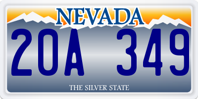 NV license plate 20A349
