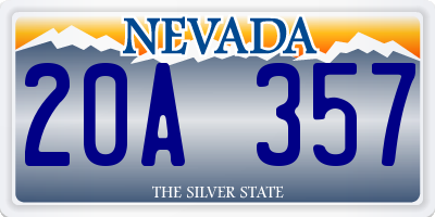 NV license plate 20A357
