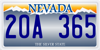 NV license plate 20A365