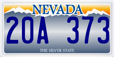 NV license plate 20A373