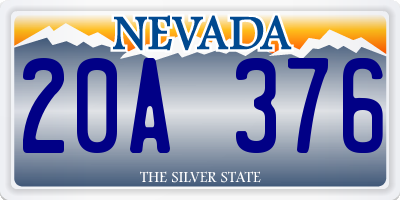 NV license plate 20A376