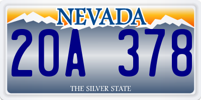 NV license plate 20A378