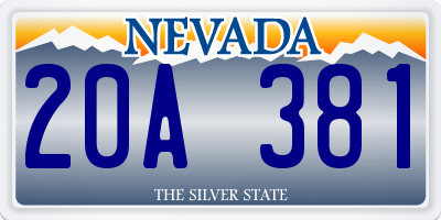 NV license plate 20A381