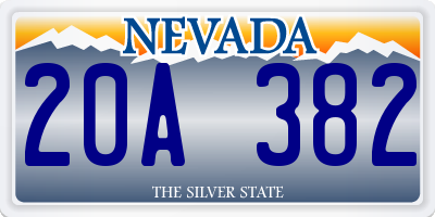 NV license plate 20A382