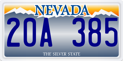 NV license plate 20A385