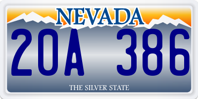 NV license plate 20A386