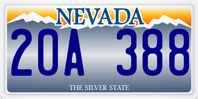 NV license plate 20A388