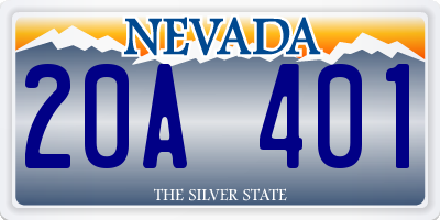 NV license plate 20A401