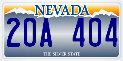 NV license plate 20A404