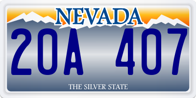 NV license plate 20A407