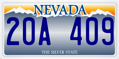 NV license plate 20A409