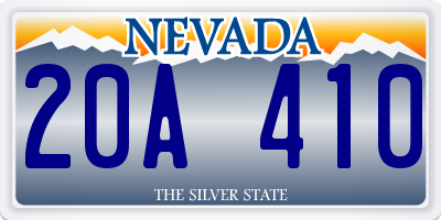 NV license plate 20A410