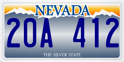 NV license plate 20A412