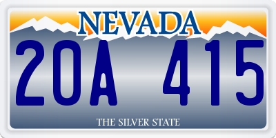 NV license plate 20A415