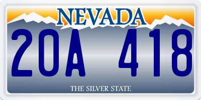 NV license plate 20A418