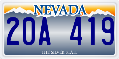 NV license plate 20A419