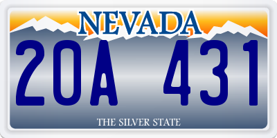 NV license plate 20A431