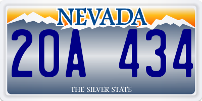 NV license plate 20A434
