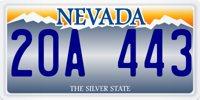 NV license plate 20A443