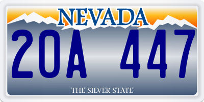 NV license plate 20A447