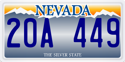 NV license plate 20A449