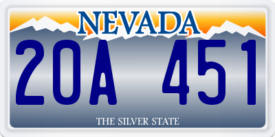 NV license plate 20A451