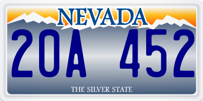 NV license plate 20A452