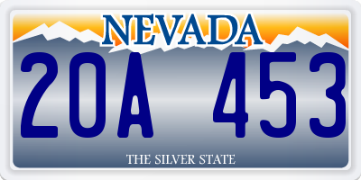 NV license plate 20A453
