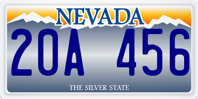 NV license plate 20A456