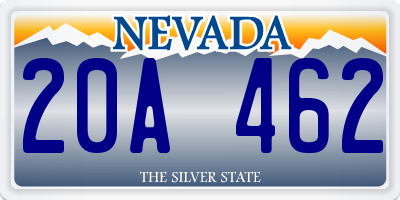 NV license plate 20A462